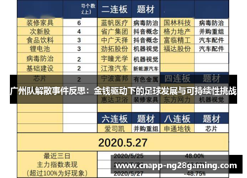 广州队解散事件反思：金钱驱动下的足球发展与可持续性挑战