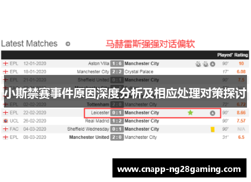 小斯禁赛事件原因深度分析及相应处理对策探讨